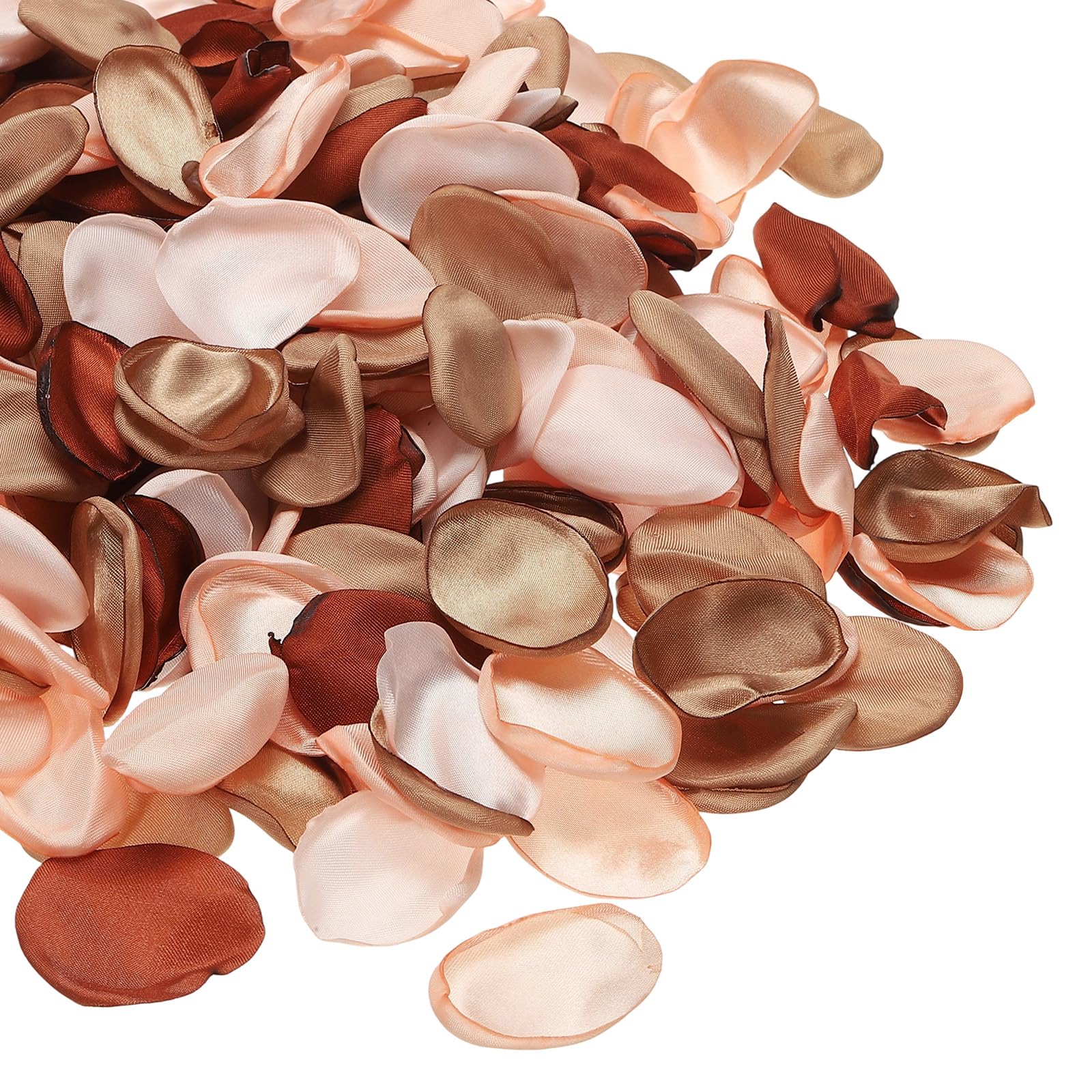 sourcing map 300pcs Artificial Rose Petals Fake Silk Flower Petals for for Wedding Party Proposal Anniversary Decoration, Apricot/Light Brown/Brown