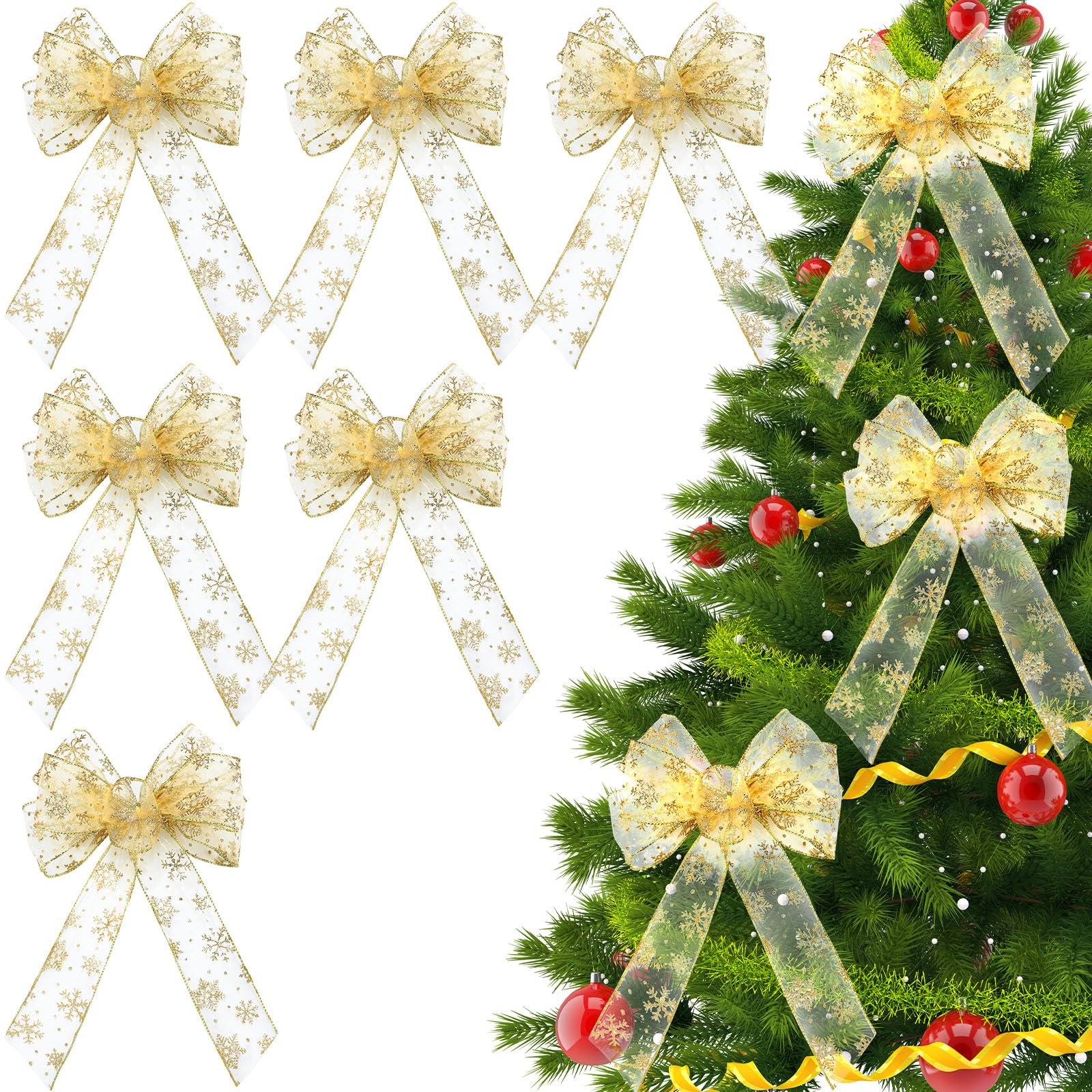 Knitgrip 6 Pcs Christmas Tree Bows 14