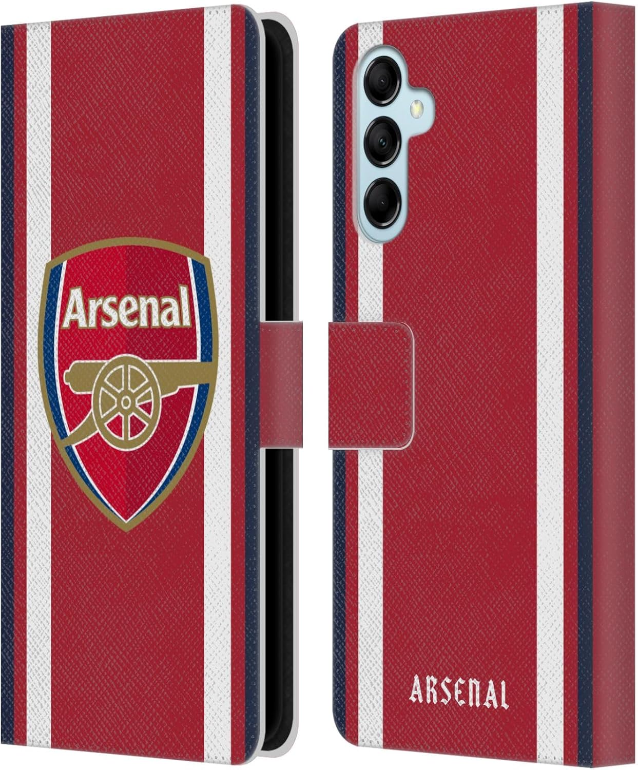Head Case Designs Officially Licensed Arsenal FC Home 2021/22 Crest Kit Leather Wallet Case Compatible with Samsung Galaxy M14 5G
