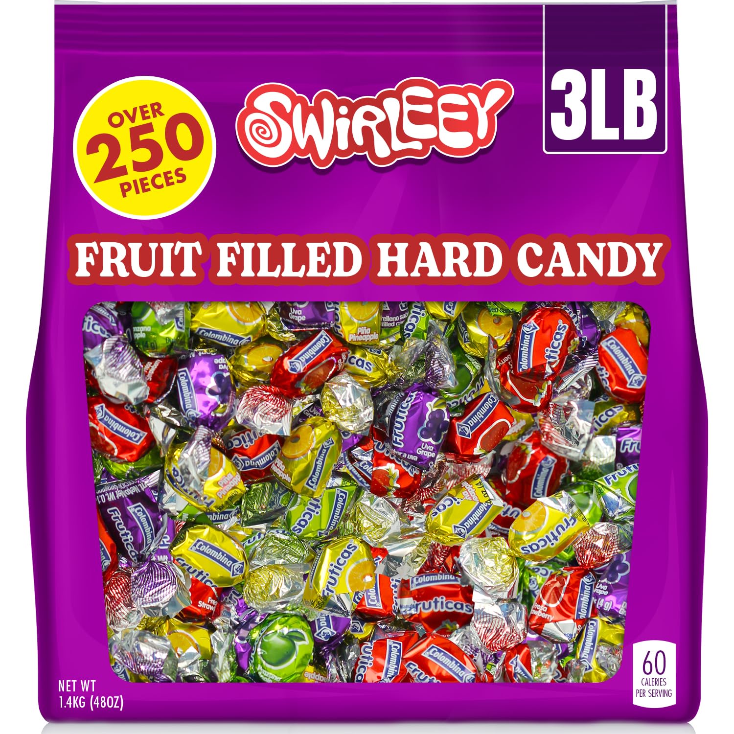 Fruit Filled Hard Candy Assortment - 3 Pounds - Big Bulk Office Hard Candies Mix - Classic Fruit Filled Candies