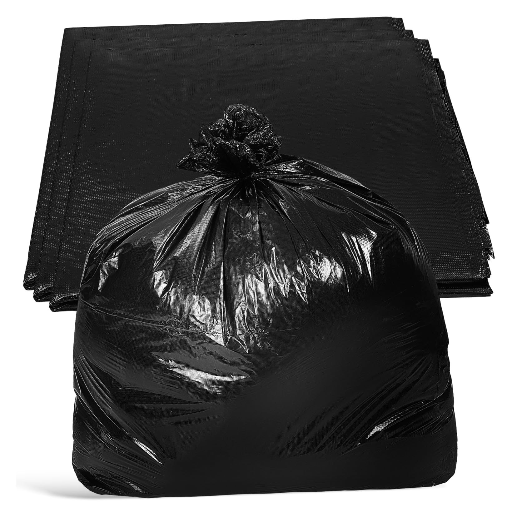 50 Pezzi Spazzatura Extra Large Spessi in PE Rinforzati Resistenti Strappi e Perdite per Bidoni Esterni e Rifiuti Pesanti