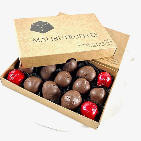 MalibuGift Chocolate Covered Cherries with a Liquid Filling Hand Dipped in Milk Chocolate for a Rich Chocolate and Cherry Taste