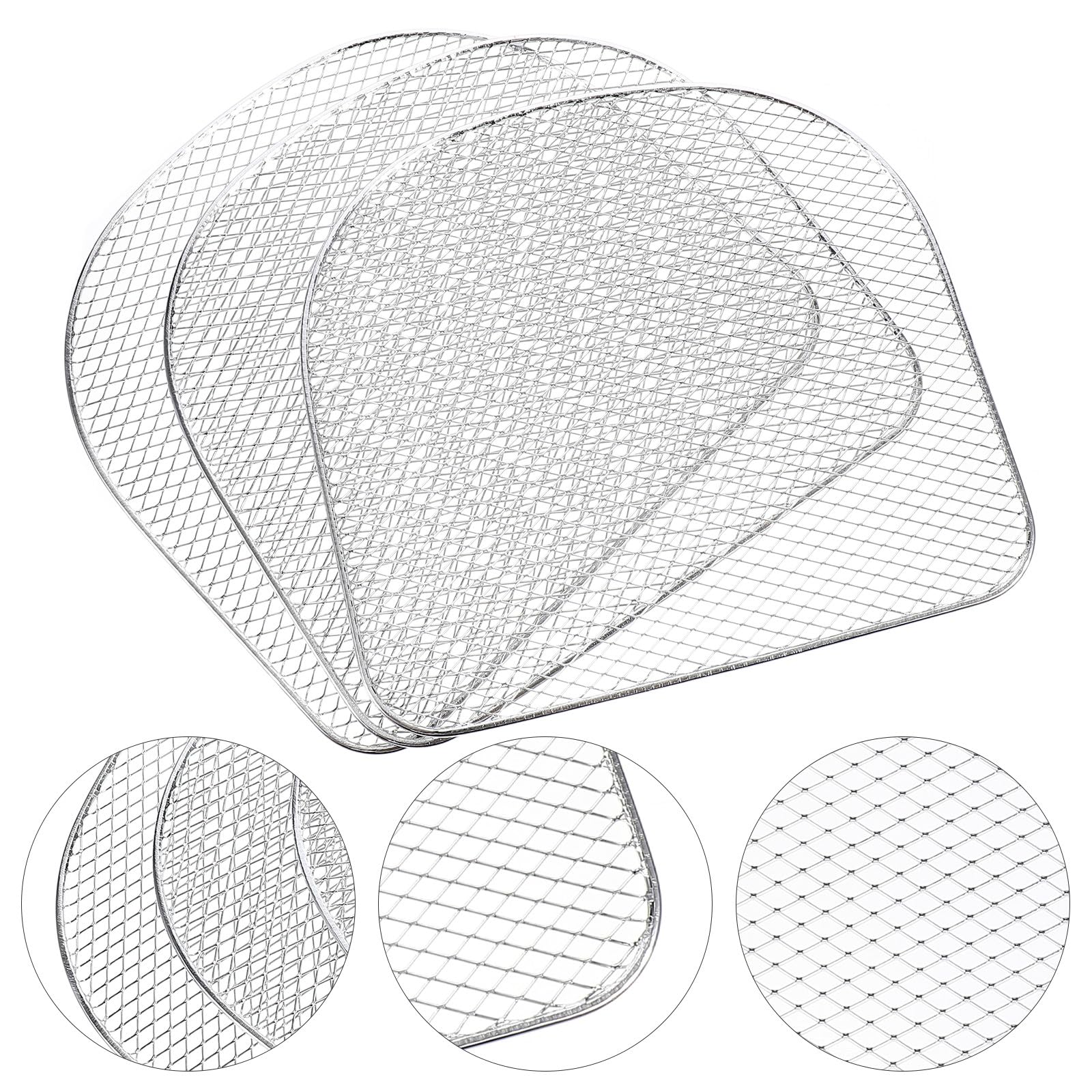 FRCOLOR Supporto per Friggitrice ad Aria 3 Pezzi in Acciaio Inossidabile, Accessori Forno, per Disidratare Carni e Conservare Nutrienti