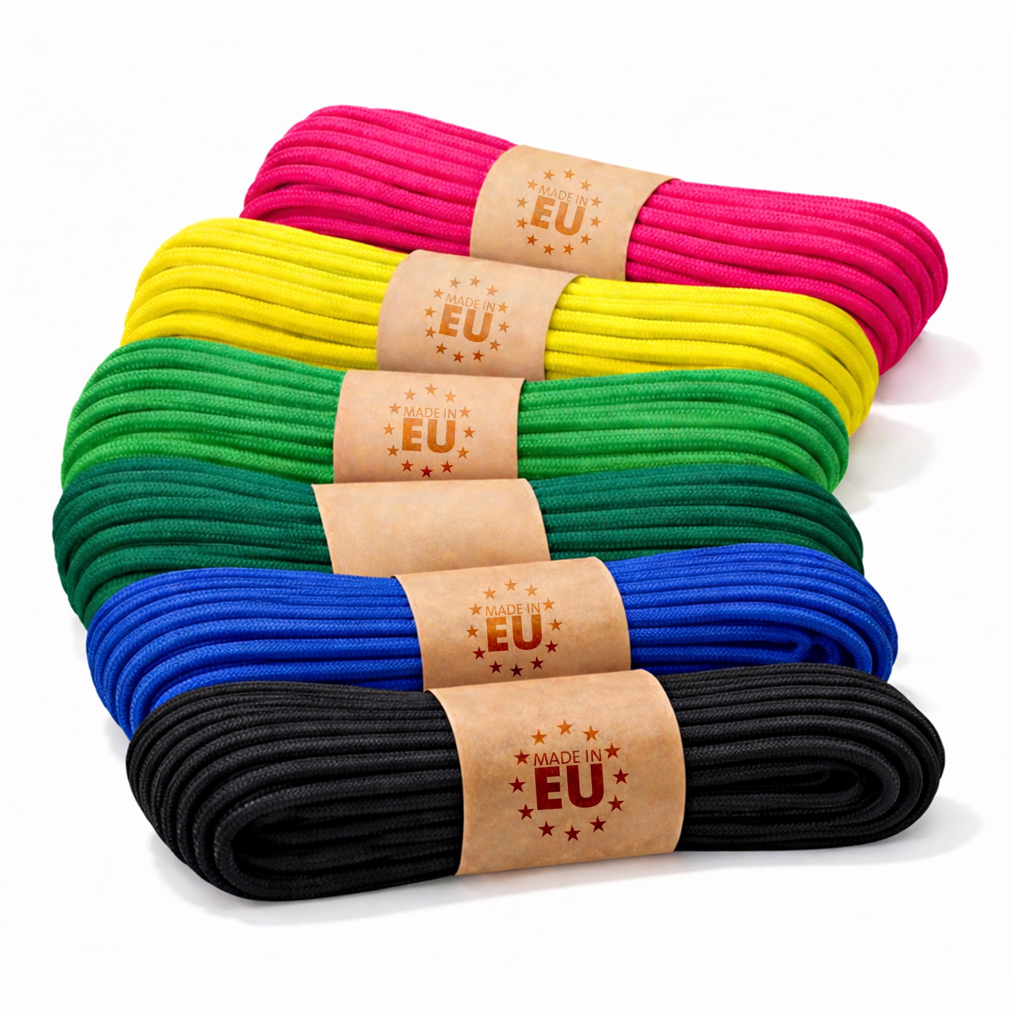 EdcX Paracord 4mm, Set of Solid Colors (6х5m and 5x10m) | Ideal for Camping, Survival, Outdoor, Crafting, DIY | 100% Nylon Rope 4mm| Tactical Cord 550 Type III - Neon Set (6x5m)