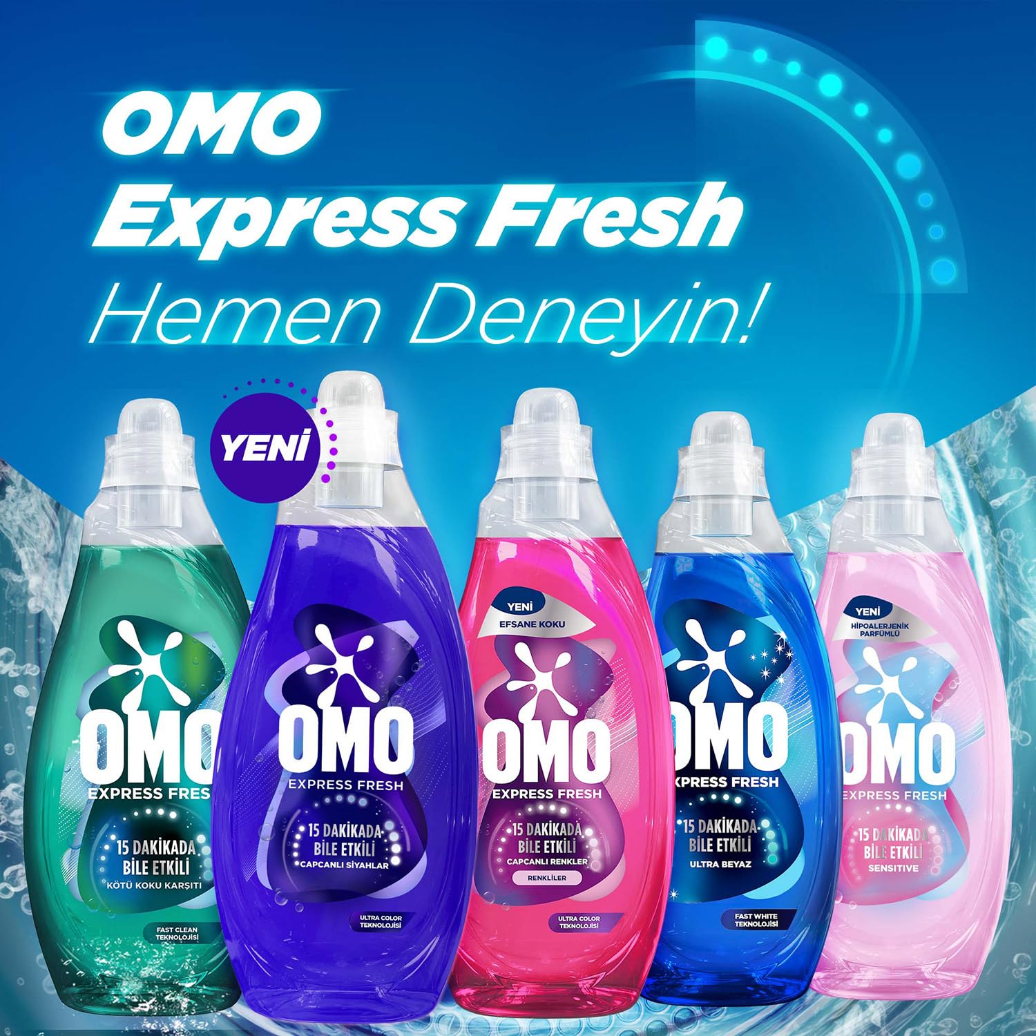Omo Express Fresh Capcanlı Siyahlar Tüm Koyu Renkler Sıvı Çamaşır Deterjanı 1480 ml