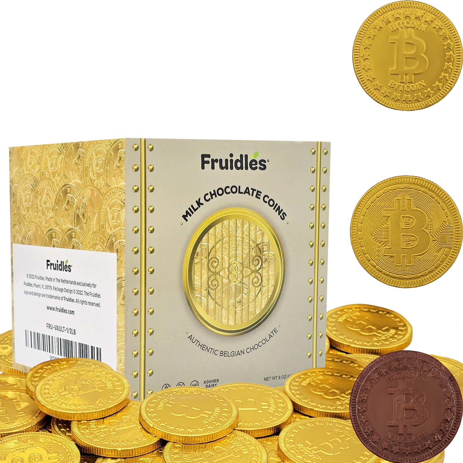 Original Vault Crypto Chocolate Coins, Made with Premium Belgian Chocolate, Gluten-Free, Non-GMO, Kosher Certified Dairy (Half-Pound)