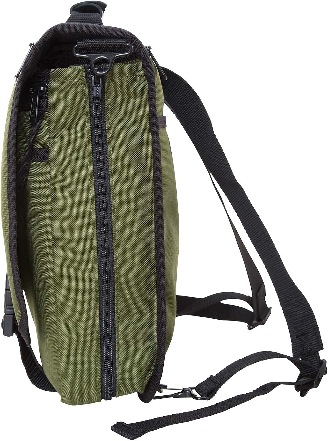 Manhattan Portage The Walstreeter with Back Zipper (Olive) One Size | Shoulder Pad Included on Strap | Water Resistant