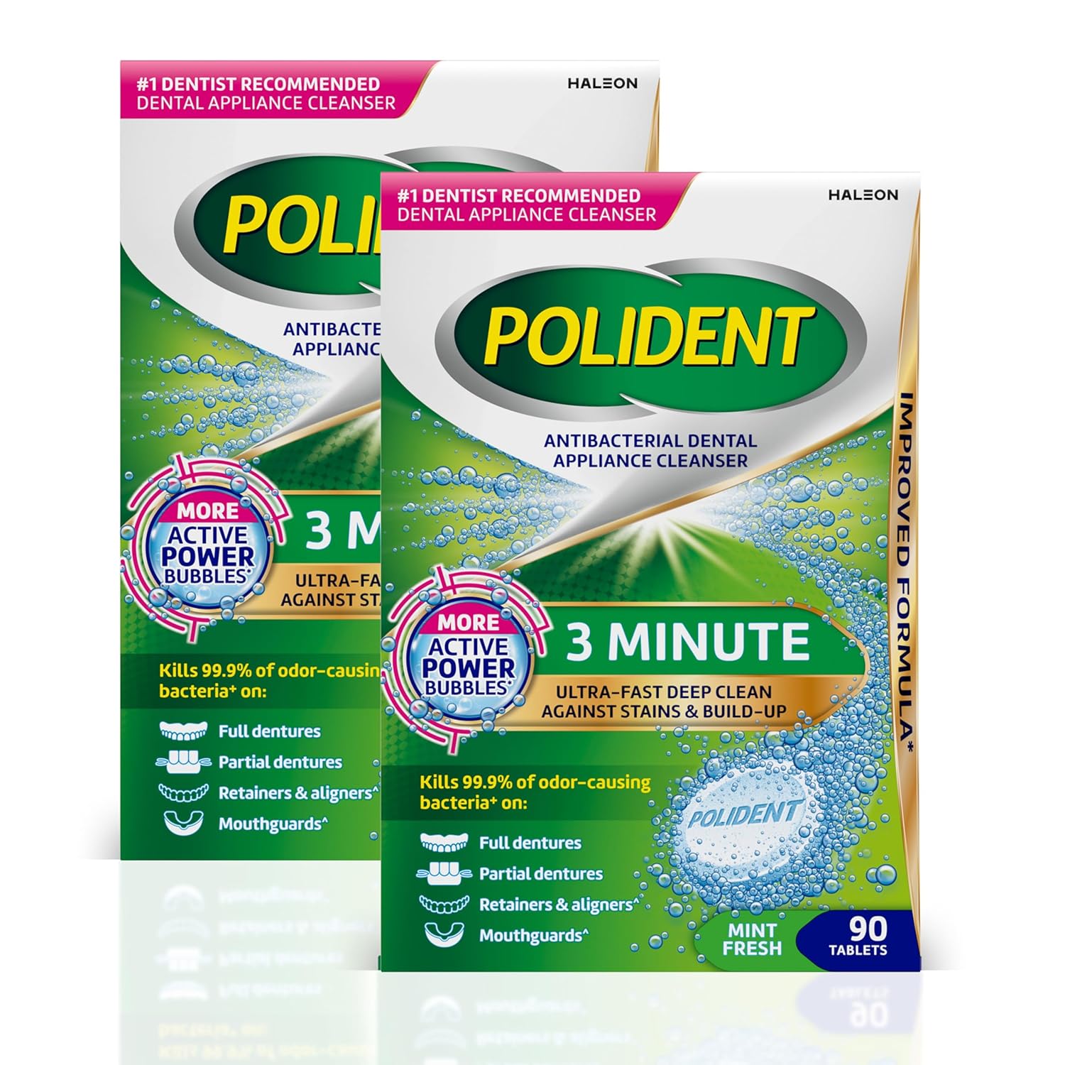 Polident 3 Minute Antibacterial Dental Appliance Cleanser Tablets, 90 Count (2 Pack) Polident 3 Minute Antibacterial Dental Appliance Cleanser Tablets, 90 Count (2 Pack)