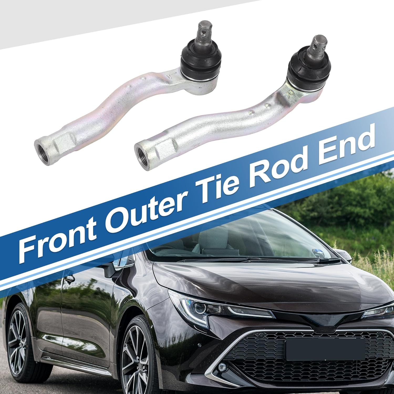 X AUTOHAUX 2pcs Front Outer Tie Rod Ends Kit Suspension Steering Tie Rod End for Toyota Land Cruiser 1998-2002 for Lexus LX470 1998-2002 No.4504769100/4504669195