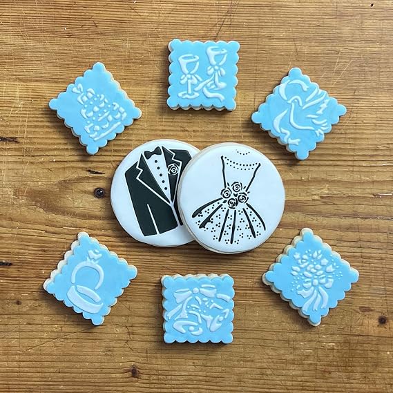 Designer Stencils Wedding Candy/Cookie Stencils, Small, Beige/Semi-Transparent