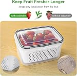 4 PCS Contenants de stockage de fruits pour réfrigérateurs avec calandre amovible, contenant de stockage d'aliments hermétiquement, lave-vaisselle Contenant de conserve de produits sûrs pour réfrigérateur, conserver les fruits secs légumes frais plus longtemps