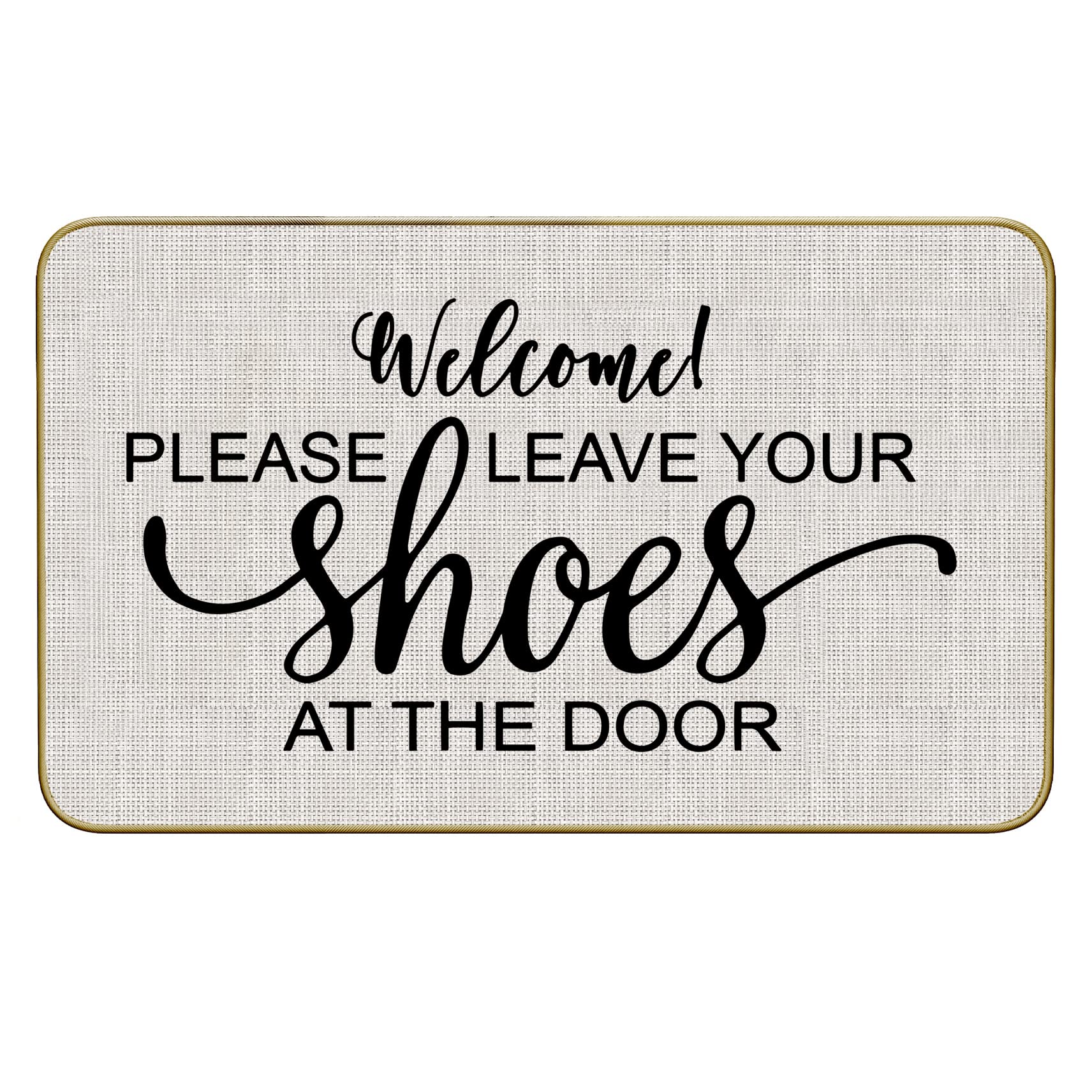 Mingnei Shoes Off Doormat - Welcome Mat for Home Entrance, No Shoes Floor Mat for House Front Entryway, 30 x 17