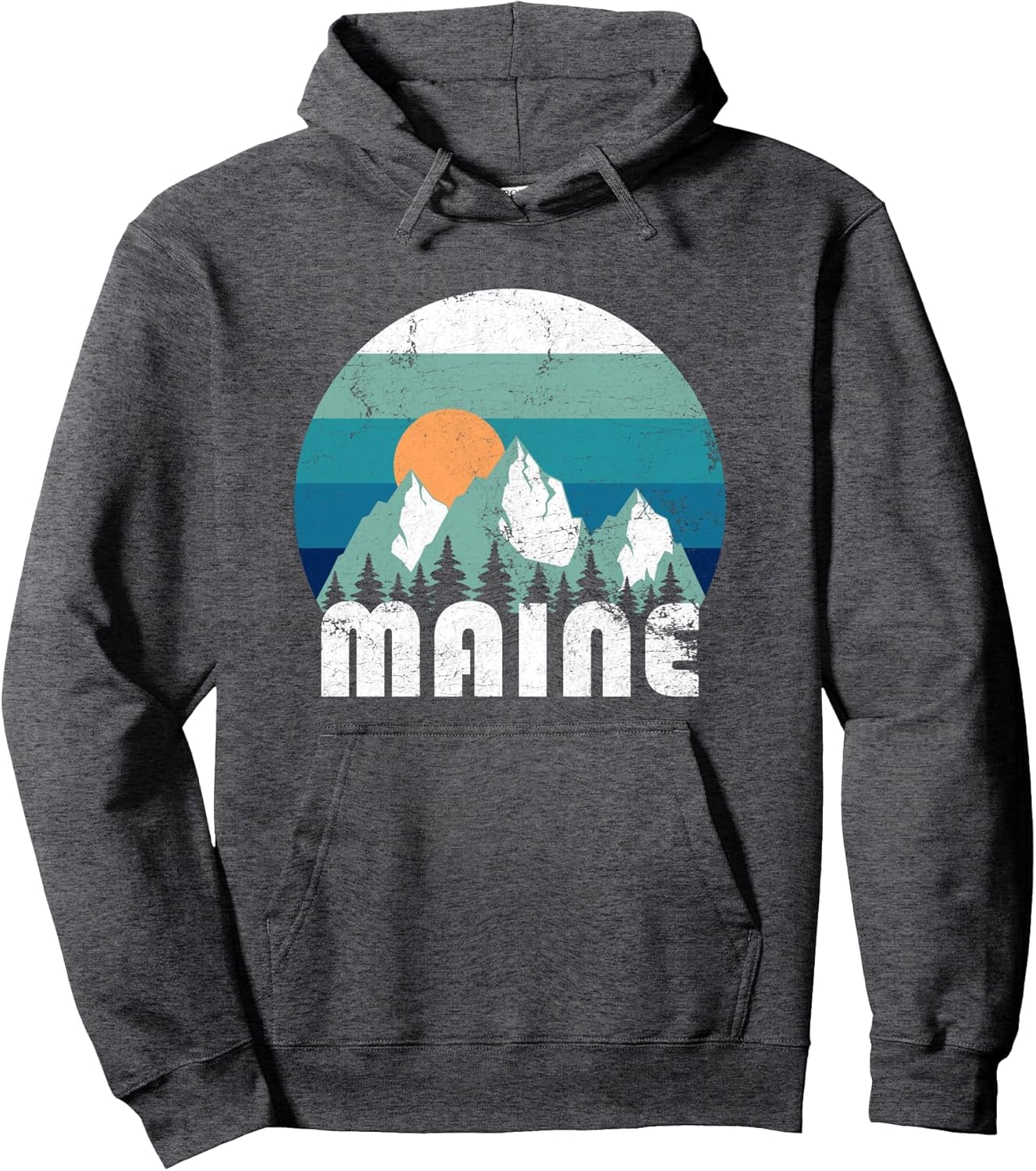 Maine State Retro Vintage Pullover Hoodie