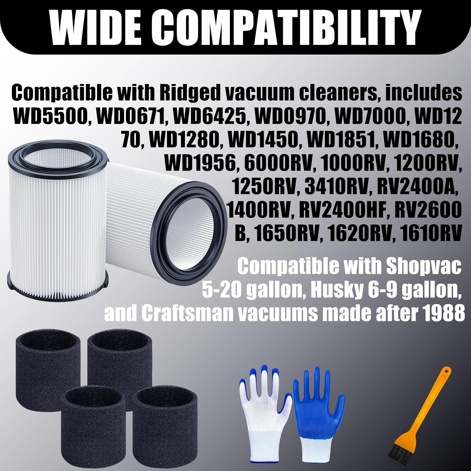 VF4000 Replacement Filter for Ridged Wet/Dry Shop Vac Filters image 5