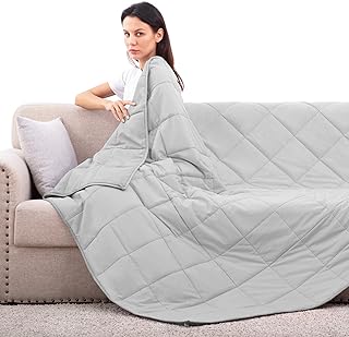 Rokduk Weighted Blanket Twin 10 Pounds 48x72 in Cooling Weighted Blanket Throw Size for Adults 1800 Brushed Microfiber Hea...