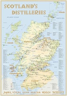 Whisky Distilleries Scotland - Poster 70x100cm Standard Edition: The Scottish Whisky Landscape in Overview