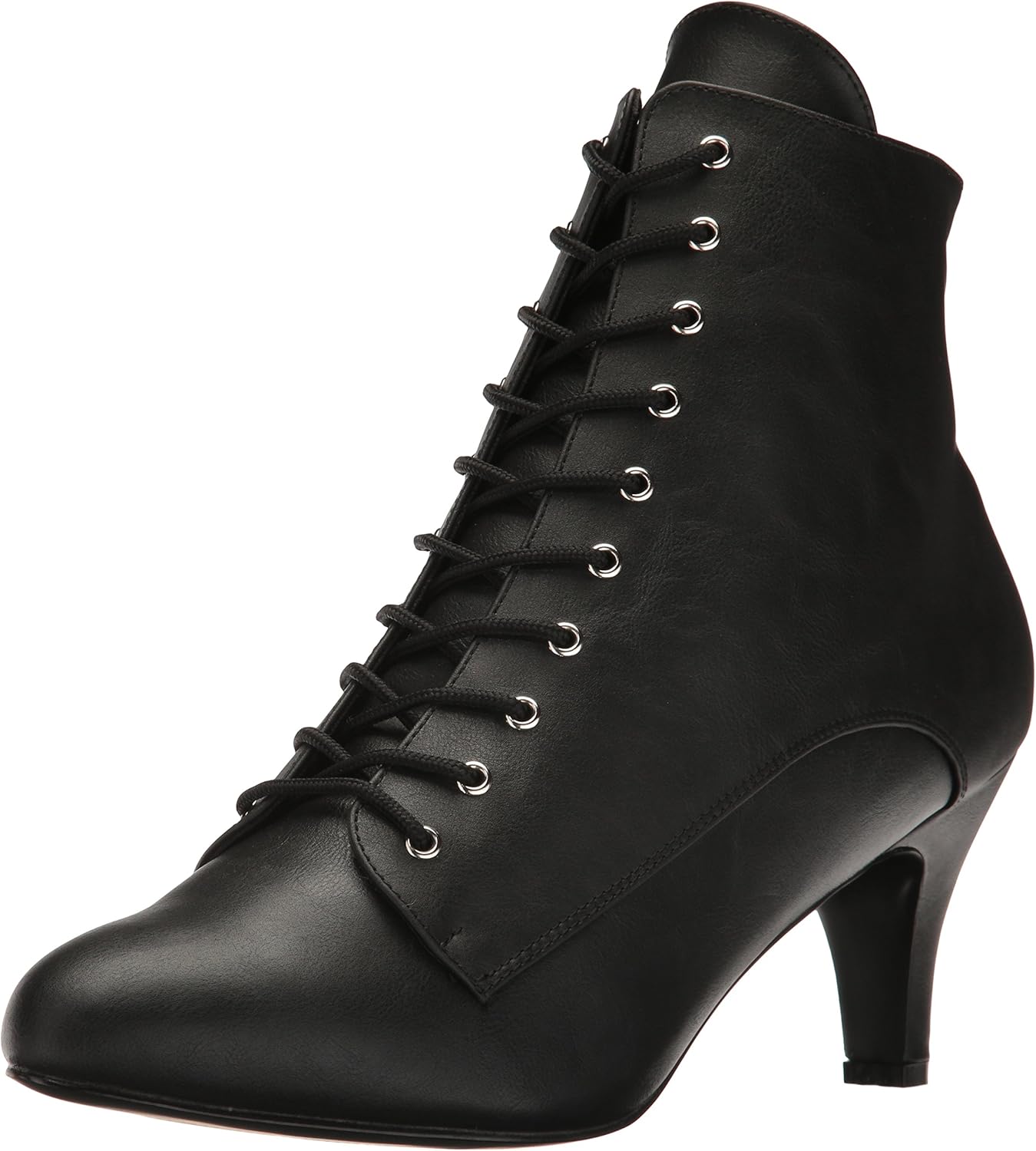 Pleaser Pink Label Women's Div1020/Bpu Ankle Bootie, Black Faux Leather, 15 M US