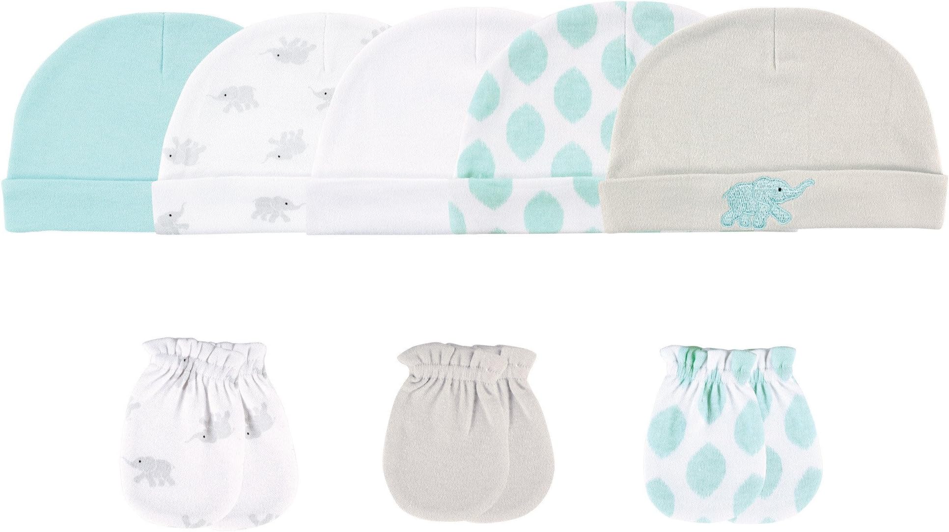 Luvable Friends Baby-Girls Cotton Caps and Scratch Mittens