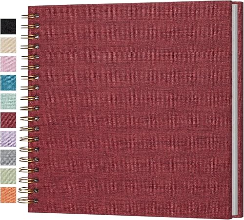 Miniatura 19 de Álbum de fotos autoadhesivo para scrapbook, páginas grandes, libro de recortes de lino, con capacidad para fotos de 2 x 3, 4 x 6, 5 x 7, 8 x 10