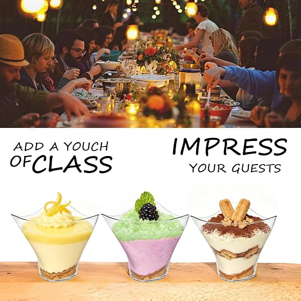 50 Verres à Dessert avec Cuillères 100 ml, Verres à Dessert Transparents Réutilisables, Coupes à Parfait pour Glace, Mousse, Buffet de Fête, Traiteur et Mariage - 5