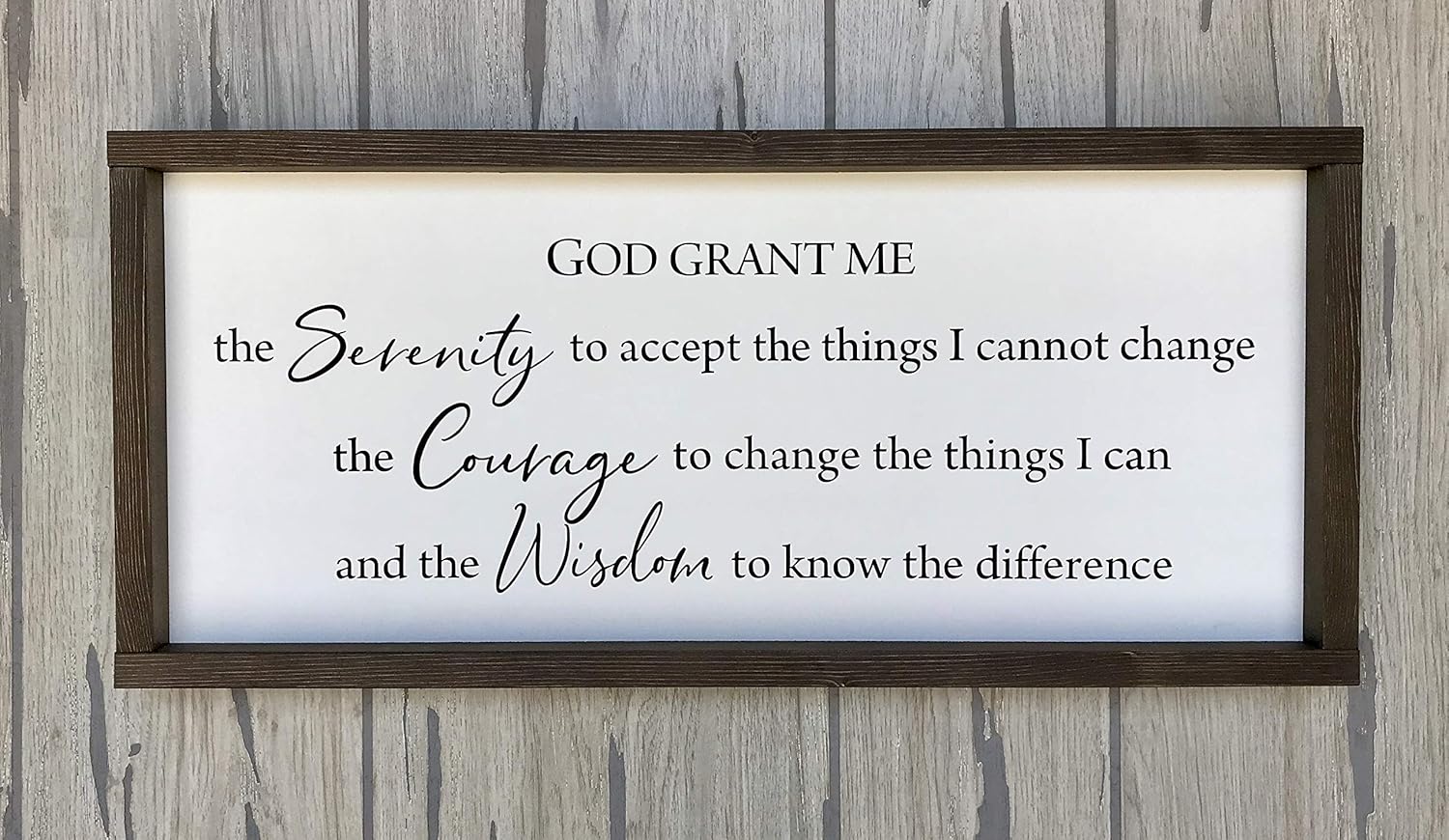 Farmhouse Handmade Framed Sign 25x11 inches Serenity Prayer