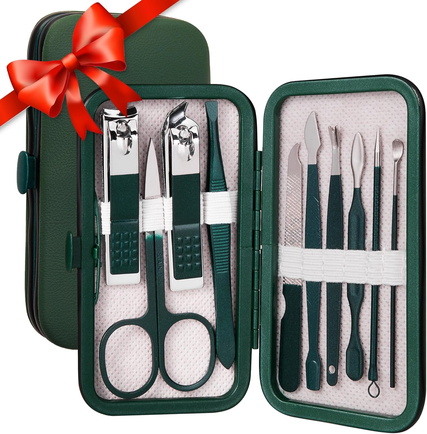 Manicure Set 10 in 1 Mens Gifts Nail Clipper Kit for Men and Women, Mens Travel Nail Grooming Kit Birthday Thanksgiving Day Gifts for Him Her Boys Girls Husband Boyfriend (Dark Green) Manicure Set 10 in 1 Mens Gifts Nail Clipper Kit for Men and Women, Mens Travel Nail Grooming Kit Birthday Thanksgiving Day Gifts for Him Her Boys Girls Husband Boyfriend (Dark Green)