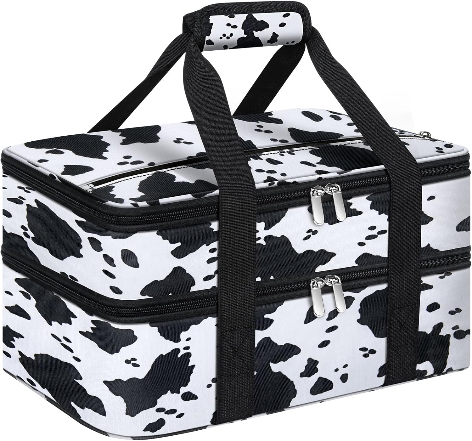 Double Insulated Casserole Carrier, Portable Casserole Carrier for Hot or Cold Food Lunch Tote Warmer or Cooler Bag, Lasagna Lunch Bag for Potluck Parties- Fits 9" x 13" Baking Dish-Leopard