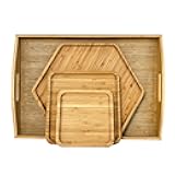 Bamboo Serving Trays Charcuterie Platter 16.5