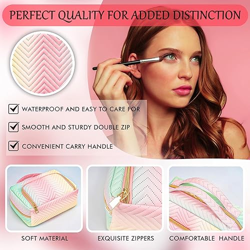 Miniatura 2 de Coolcho Bolsa de maquillaje  Neceser de viaje  Bolsa de cosméticos portátil de gran capacidad, organizador de maquillaje de viaje negro, bolsas de