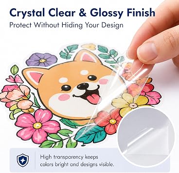 Bleidruck 36 Sheets A4 Size Crystal Clear Vinyl Sticker Sheets Self-Adhesive Overlay Sheets Cold Laminating Sheets