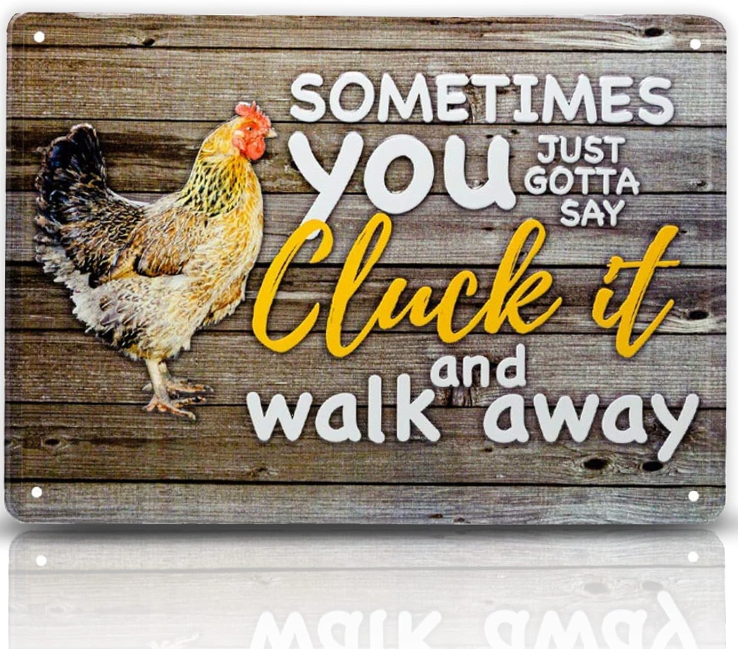 Chicken Accessories Chicken Coop Signs - 8X12 Cluck it Walk Away Aluminium Metal Tin Funny Outdoor Garden Farm Signs Coops Decorations I Chicken Gifts Coop Farmhouse Decor Hen House