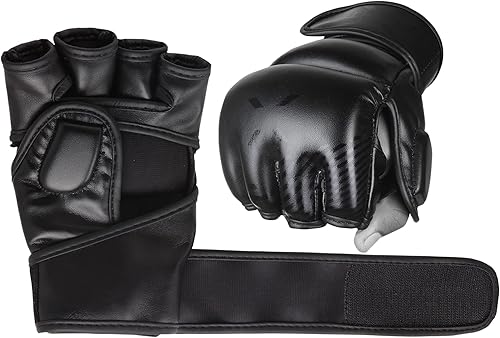 FightX MMA - Guantes para hombres y mujeres, guantes de entrenamiento con agarre para la práctica de boxeo, guantes de lucha sin dedos, guantes de