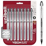 Uniball Vision Elite Rollerball Pens, Bold Point (0.8mm), Black, 8 Pack – view 1