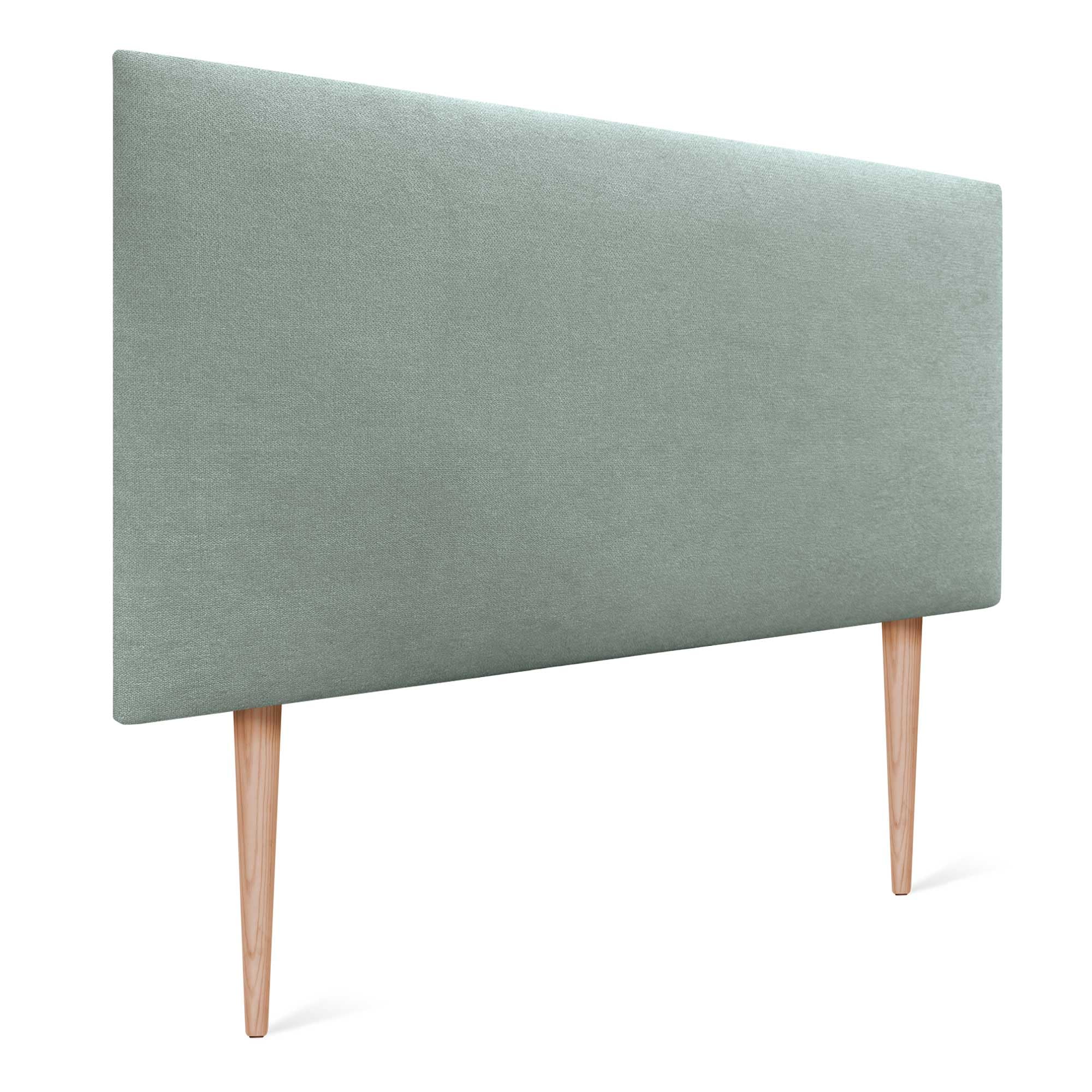 DHOME Cabecero de Polipiel o Tela AQUALINE Liso y con Patas Cabeceros Cabezal tapizado Cama (105cm con Patas (Camas 80/90/105), Tela Verde Agua)