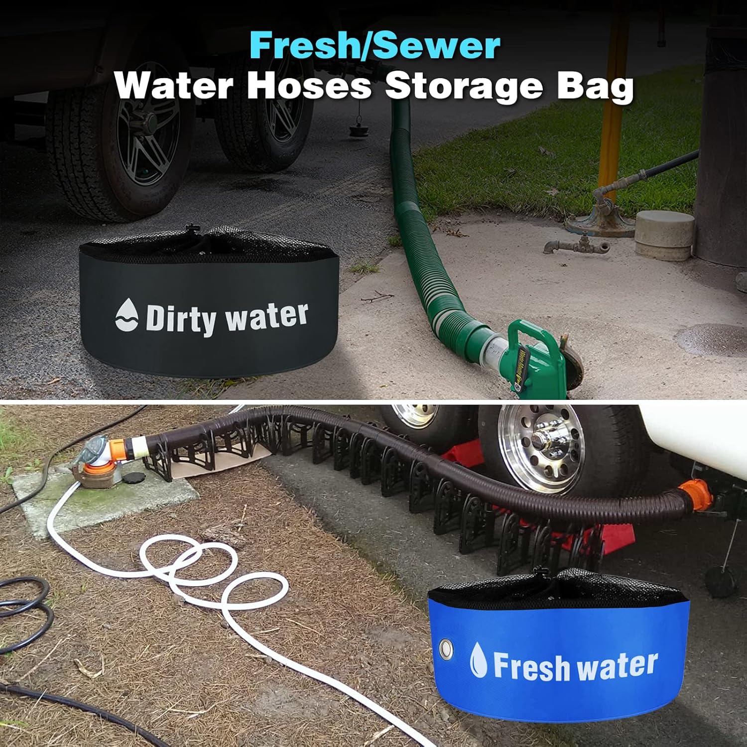 NCKKOLEO RV Hose Storage Bag, Camper and Camper Accessories for Inside for Sewer Hoses, 4 Pack