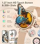 Small Smart Watch for Women with Bluetooth Call, 1.27" Fitness Watch Step Counter Heart Rate Sleep Monitor 100+ Sports Modes Fitness Tracker, DIY Dial Stylish Ladies Watch, Smartwatch Android iOS 41mm