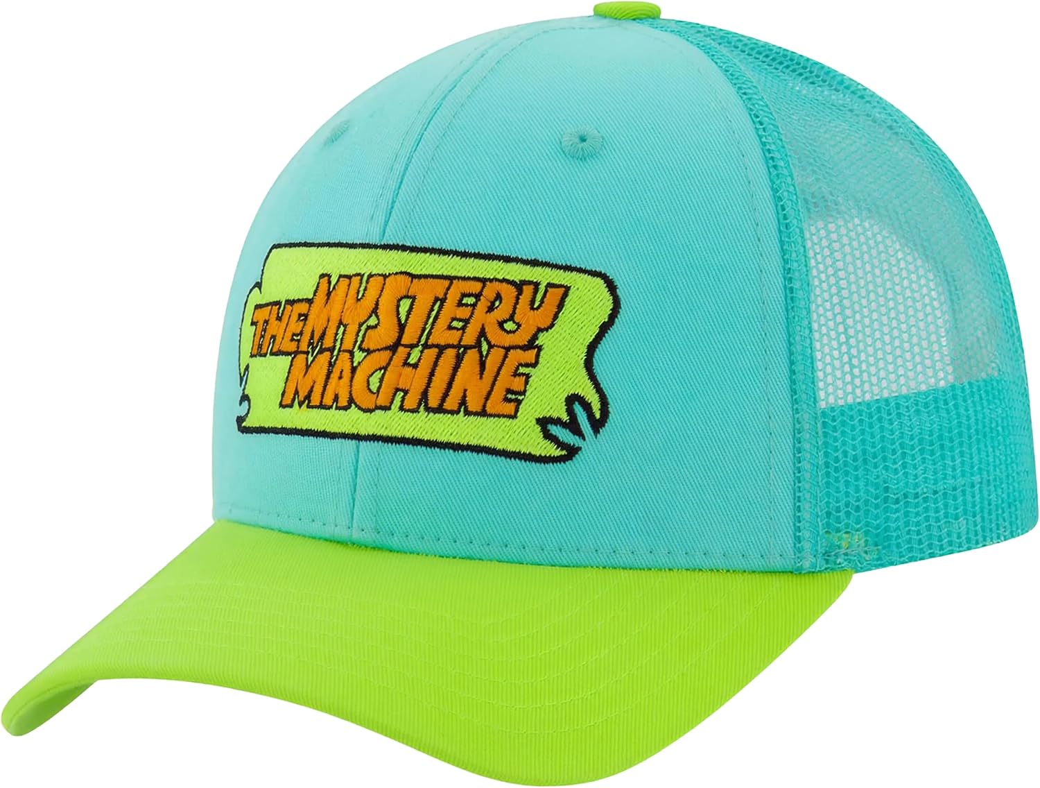 Scooby Doo Trucker Hat, Mystery Machine Adult Adjustable Snapback Baseball Cap with Curved Brim for Men and Women, Multi, One Size