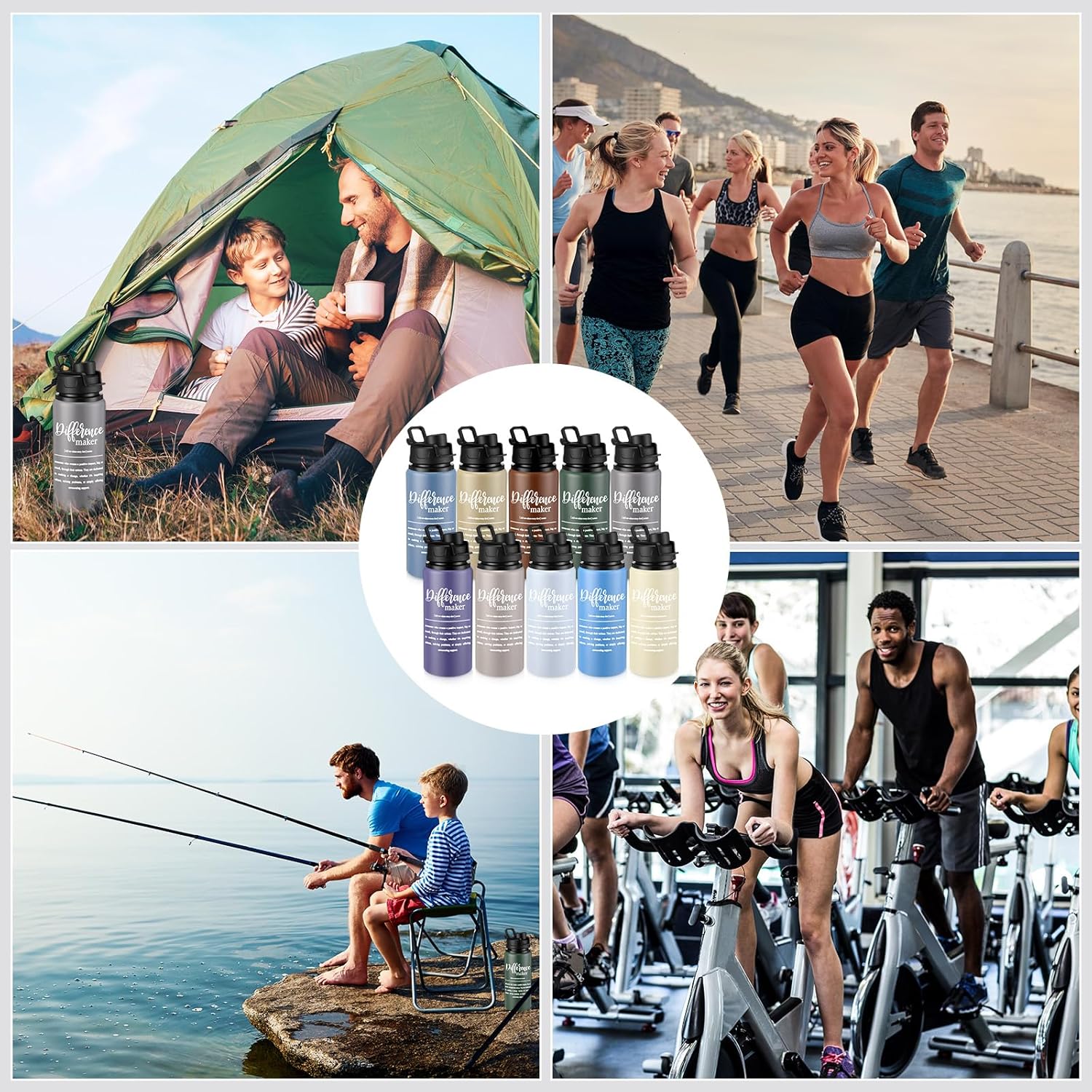 Shellwei 10 Pcs Thank You Appreciation Gifts 20 oz Aluminum Water Bottles Bulk Lightweight Sports Water Bottles Inspirational Tumbler Mug with Snap Lids for Christmas Employee - Image 6