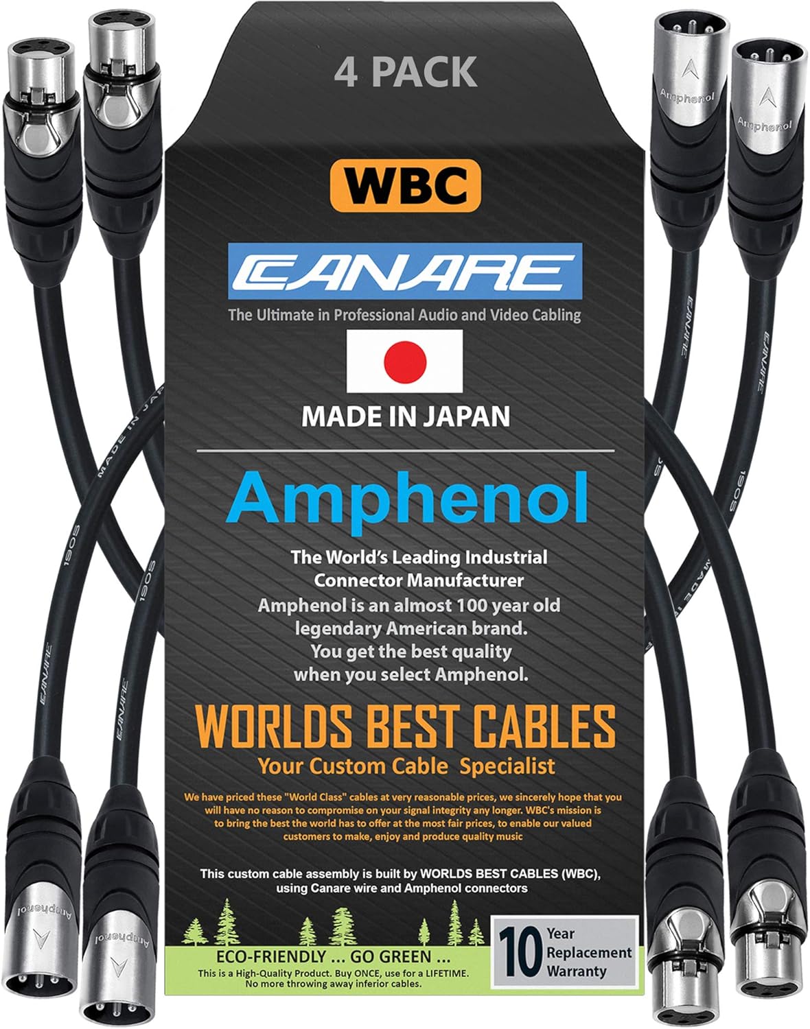 CANARE マイクケーブル L-4E6S 10m ×4本 XLR NEUTRIK カナレ ノイ