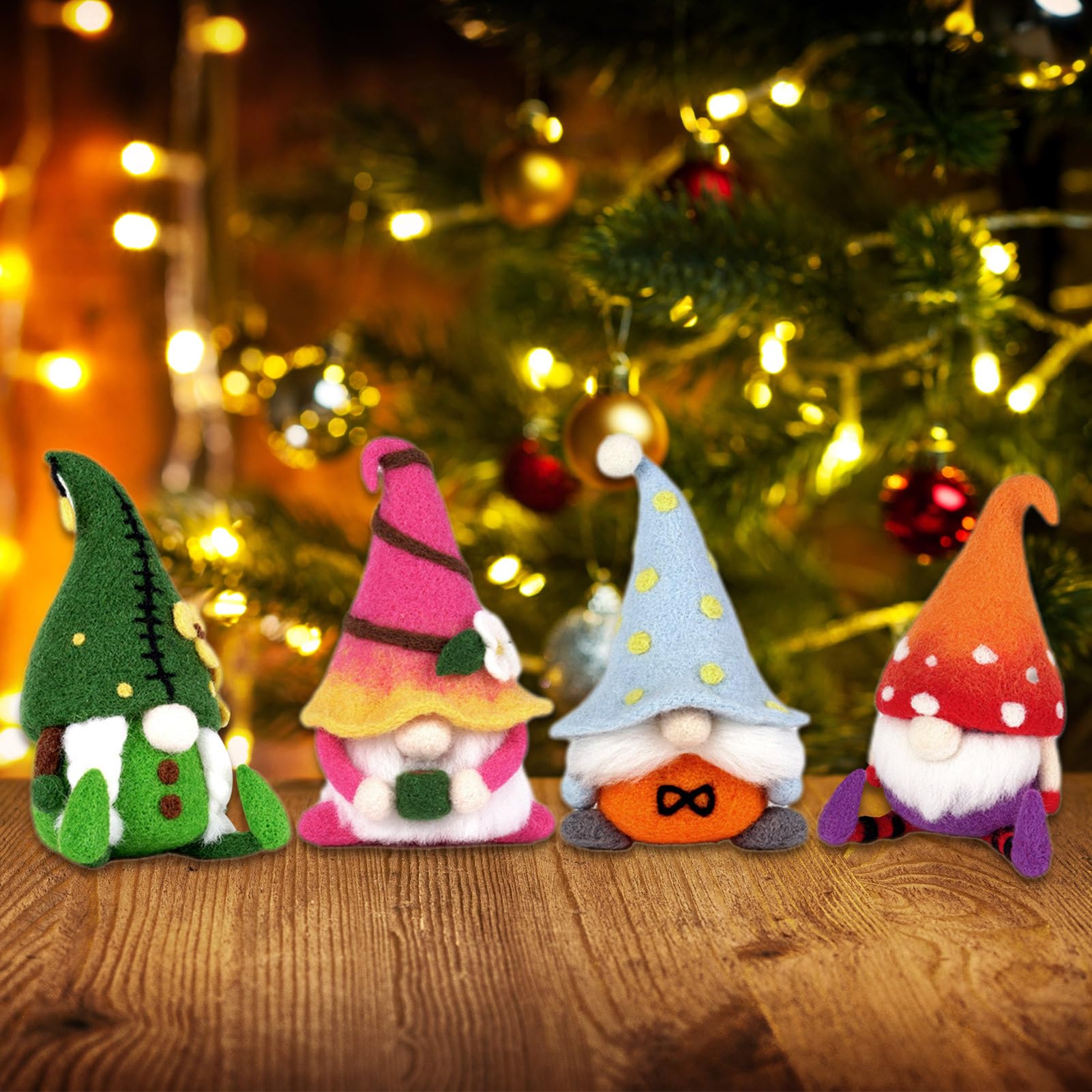 Kit Feutrage Laine Débutant VILLFUL - Fournitures Complètes Pour Créer Des Décorations Noël, Poupées Mignonnes (DIY)