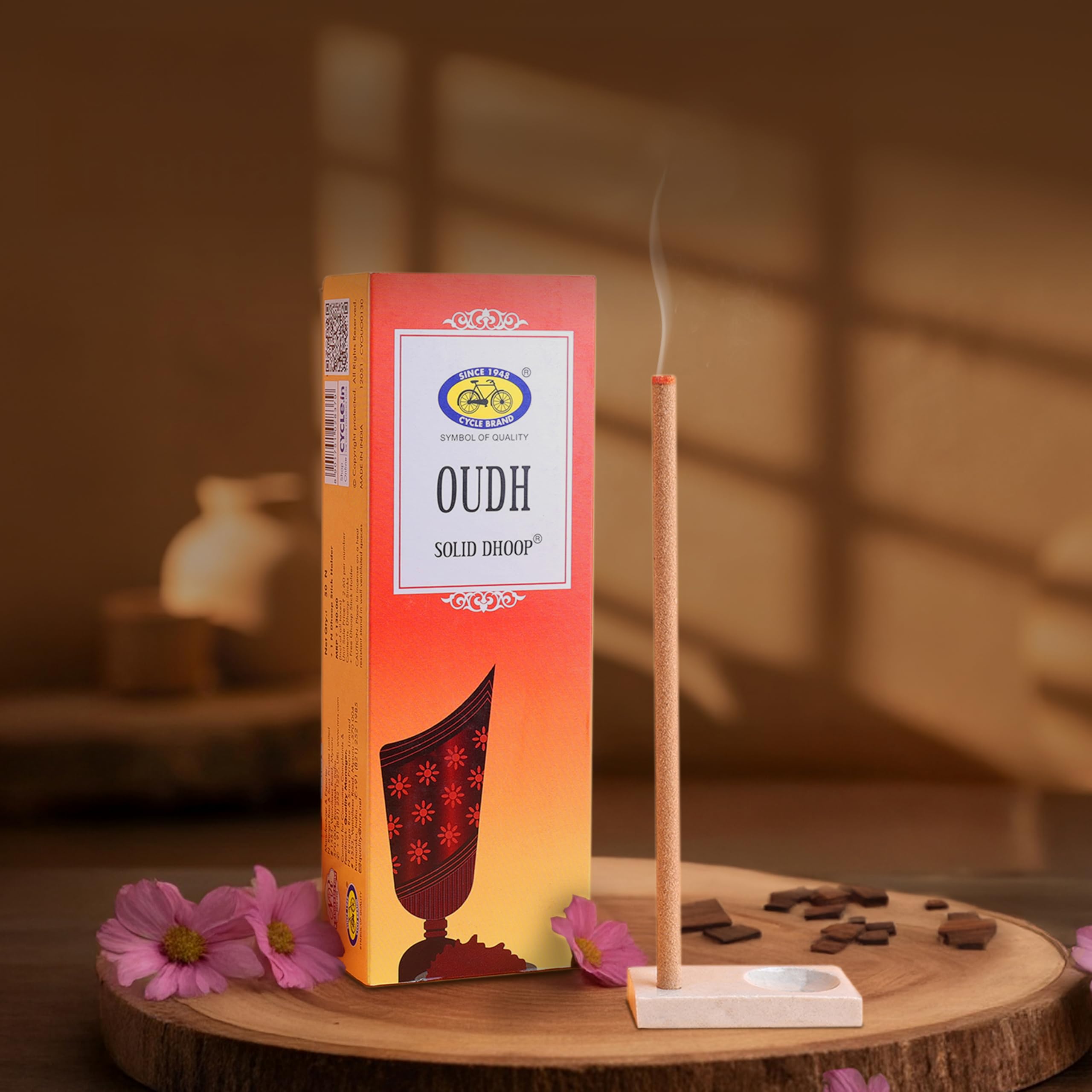Cycle Pure Oudh Bambooless Solid Dhoop Sticks | Luxurious & Captivating Aroma | Eco-Friendly & Long-Lasting | 50 Sticks + Free Holder-image-4