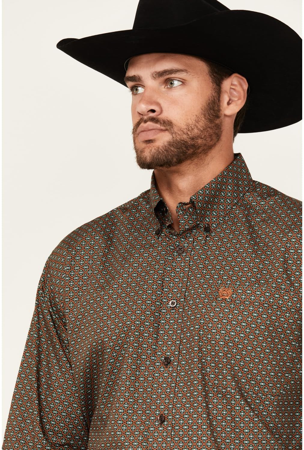 Cinch Men's Classic Button-Down Western Shirt Navy Paisley Print