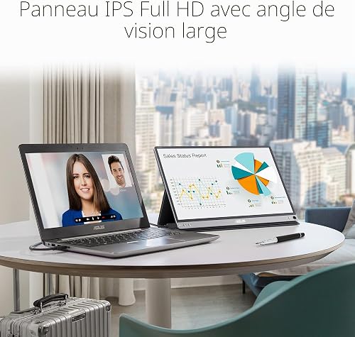 ASUS ZenScreen MB16ACE 15.6 Inch USB Type-C Portable Monitor, FHD (1920x1080), IPS, Flicker free, Low Blue Light, TUV certified, Compatible with USB Type-A, Auto-Rotate, 2nd Generation Smart Case - 2
