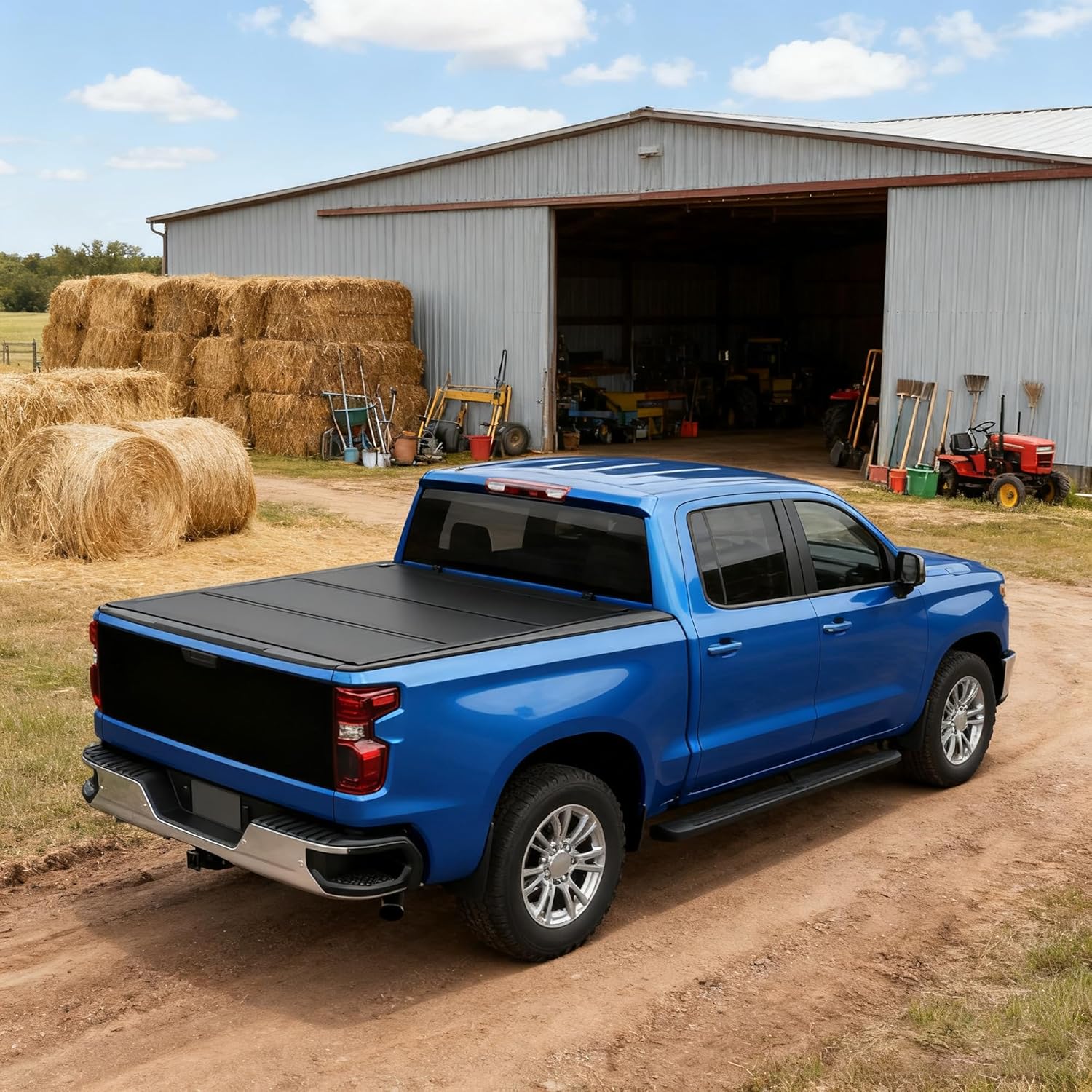 HTL Low-Profile Hard Tri-Fold Tonneau Cover Compatible with 2015-2022 Chevy Colorado/GMC Canyon, 6.2 ft (74in) Truck Bed w/Track System