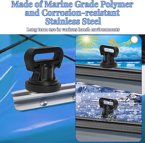 Miniatura 4 de Amarres para montaje en pista de kayak, amarre vertical para sujetar refrigerador, caja y otros accesorios de kayak para rastrear, 2 piezas