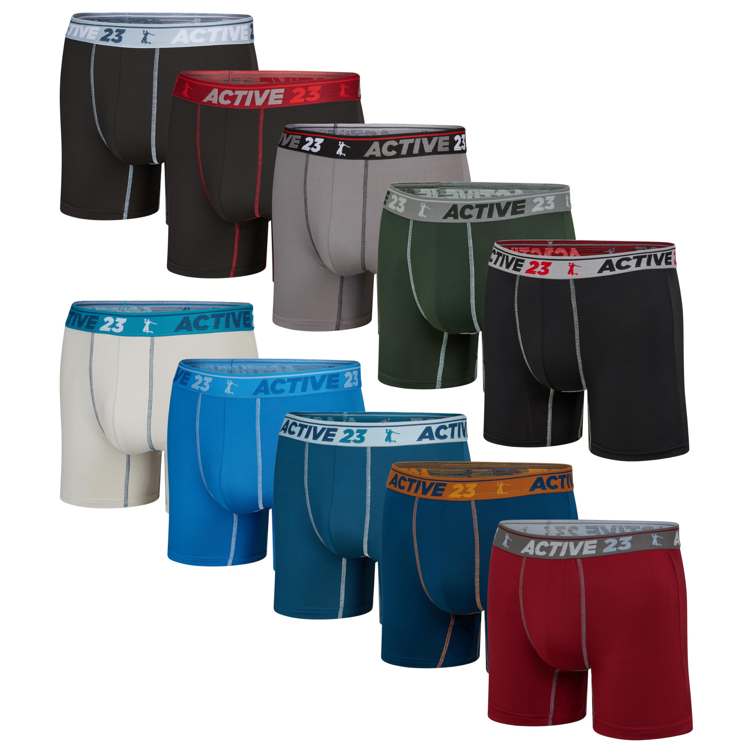 Mens Multipack Dry Fit Performance Boxer Briefs for Men, Cooling Moisture Wicking Athletic Support Underwear-image-20