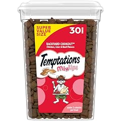 Temptations Cat Treats MixUps Backyard Cookout Flavor Crunchy Soft Cat Treats 30 oz Tub