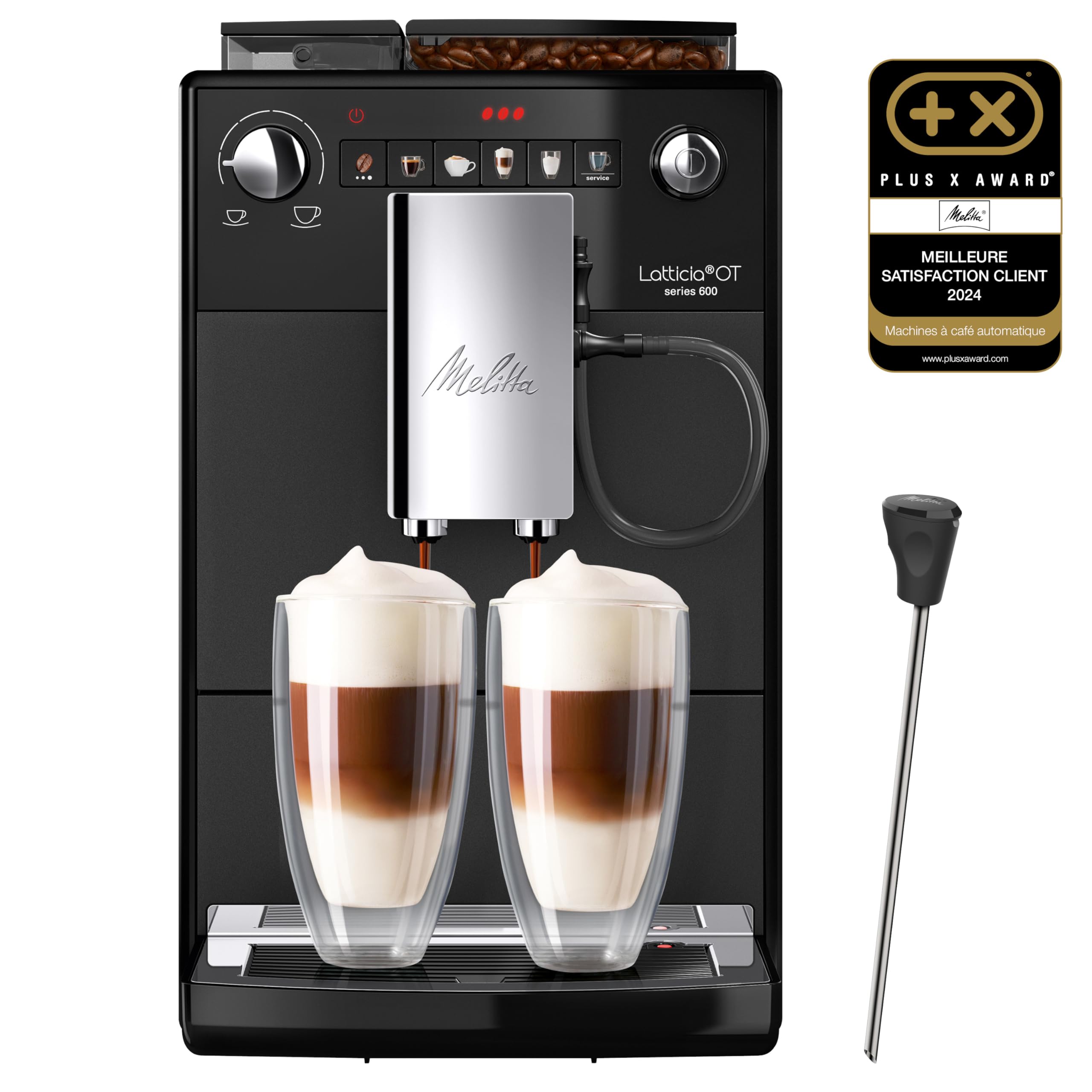 Melitta Latticia One Touch, machine à café à grain, silencieuse, 1450W