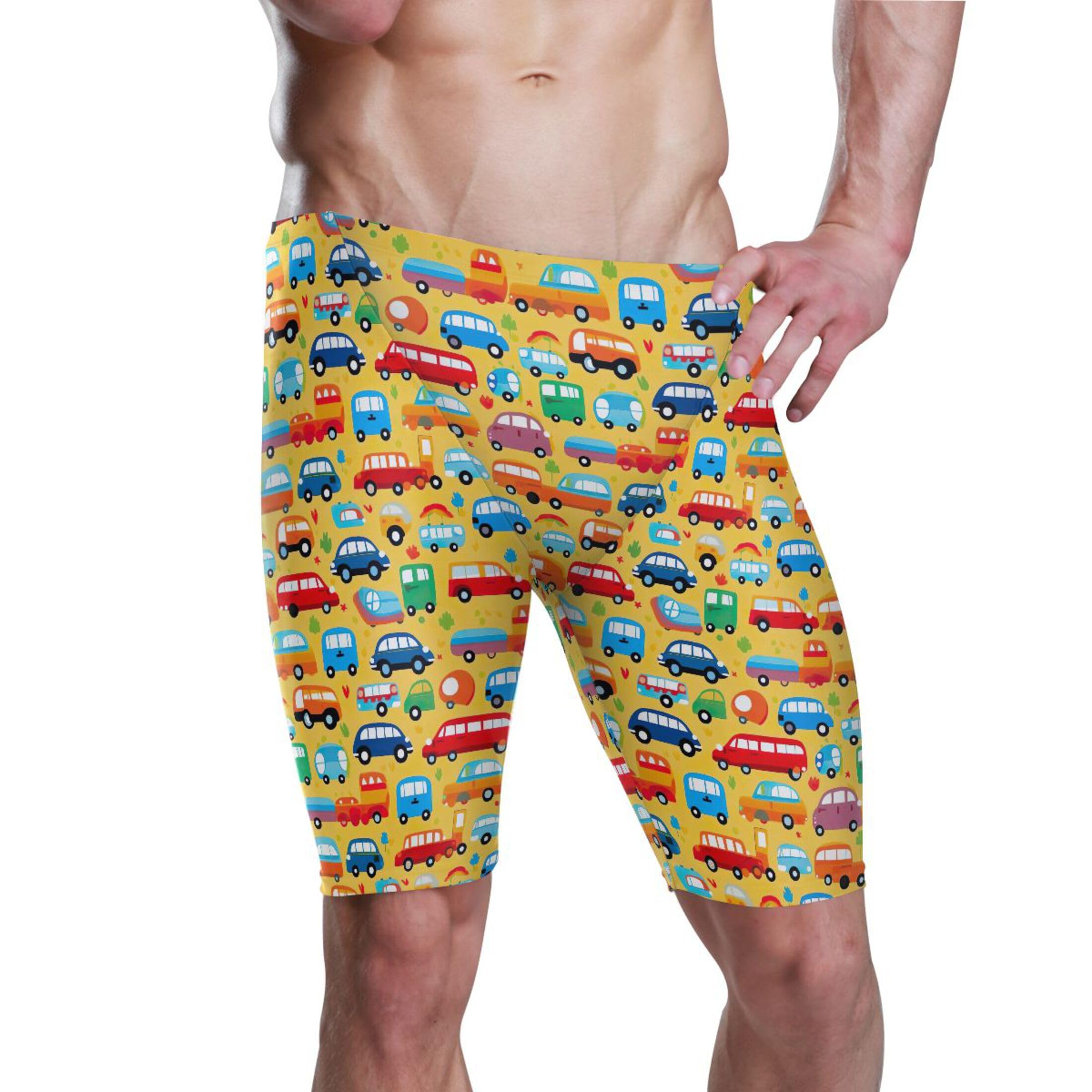 Car Toy Cute Men's Swimsuit Swim Jammers L B0402717