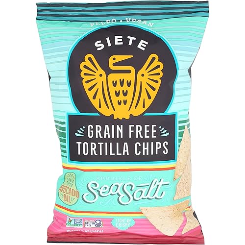 Siete Sea Salt Grain Free Tortilla Chips, 5 oz bags (1 PACK)